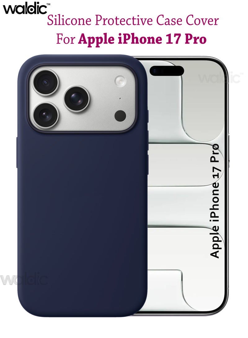 Waldic Apple iPhone 17 Pro Premium Case | Premium Silicone Case Cover Designed for Apple iPhone 17 Pro   | Apple iPhone 17 Pro Case Camera and Drop Protection Thin Protective Back Cover Case for Apple iPhone 17 Pro - Dark Blue - Image 1